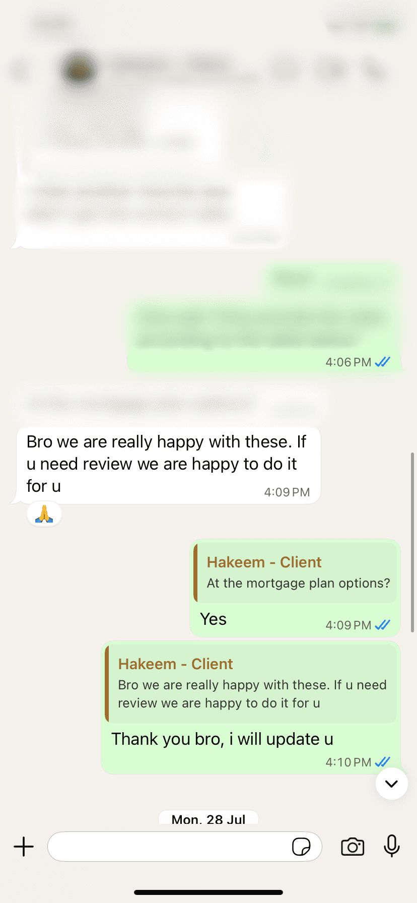 Customer testimonial from Hakeem at Mortgage Titan